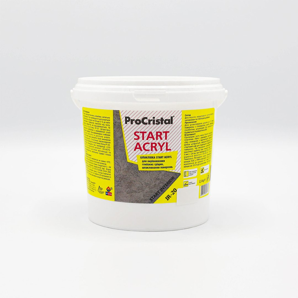 Шпаклівка інтер'єрна ProCristal Start Acryl ІР-20, 4.5 кг