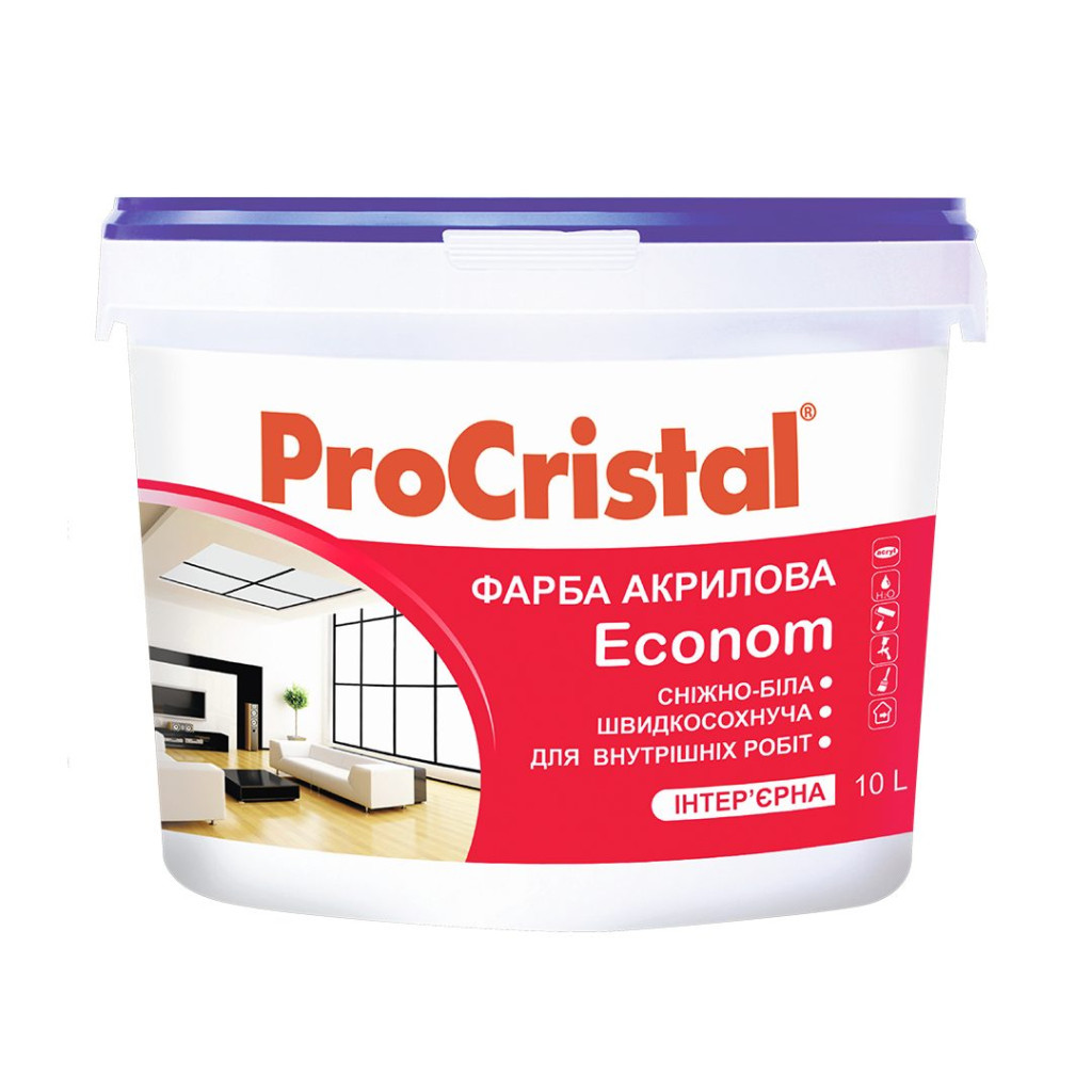 Фарба інтер'єрна ProCristal Econom ІР-230 матова, 3 л