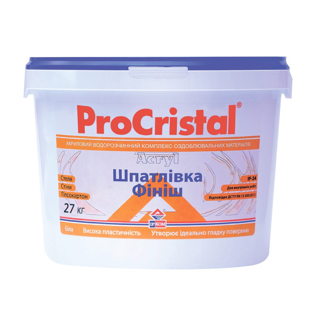 Шпаклівка інтер'єрна ProCristal Фініш ІР-24 акрилова, 27 кг
