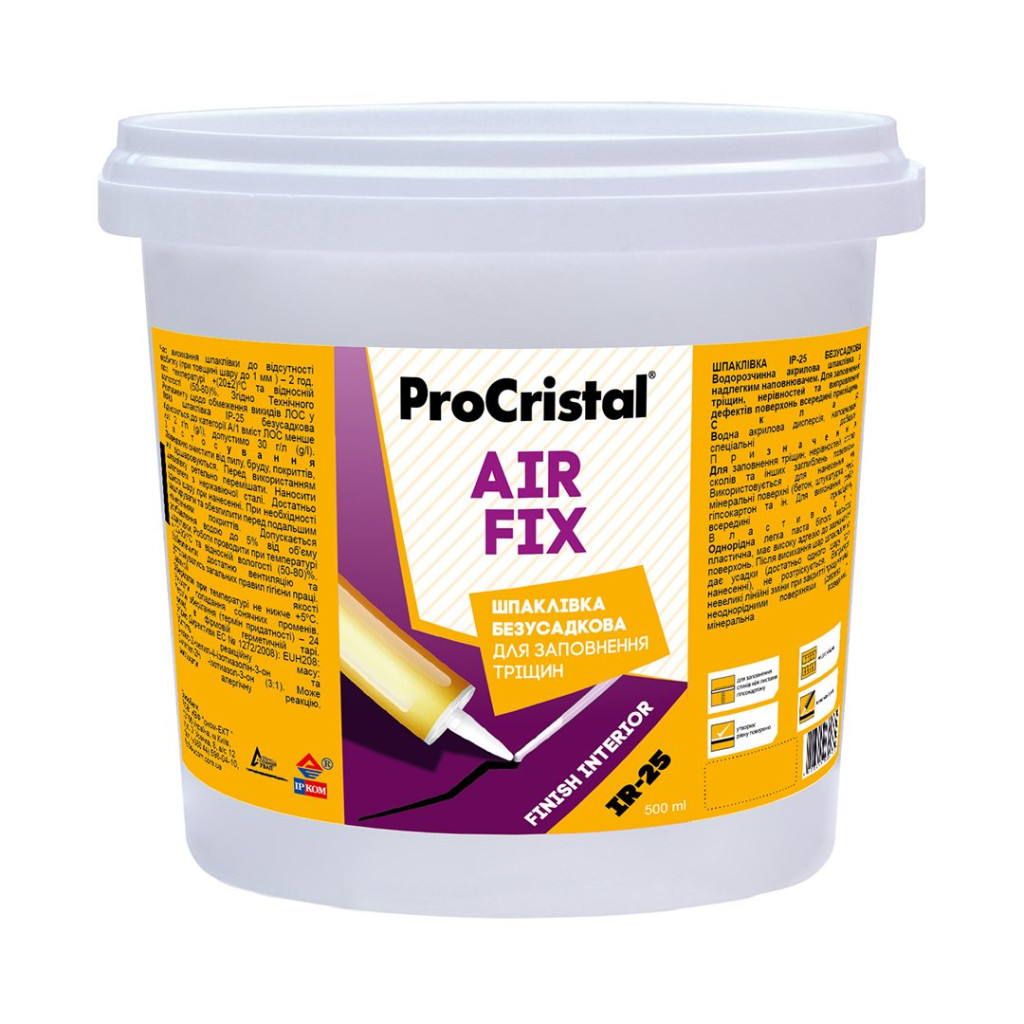 Шпаклівка безусадкова ProCristal AirFix ІР-25, 1 л