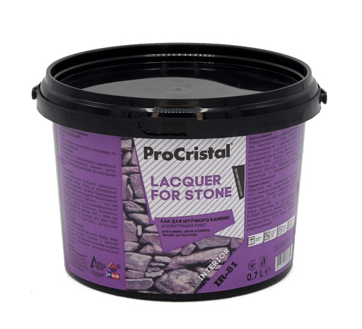 Лак для штучного каменю ProCristal Lacquer For Stone ІР-81 акриловий глянцевий