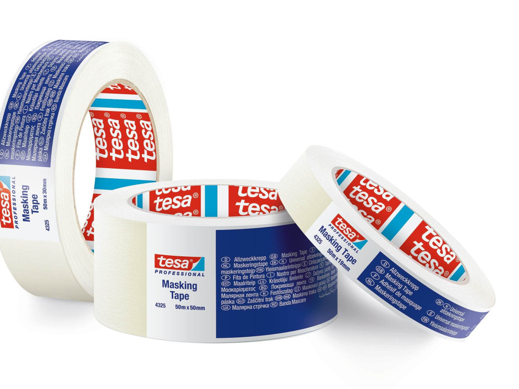 Стрічка малярська tesa 4325 Masking Tape Pro White крепова