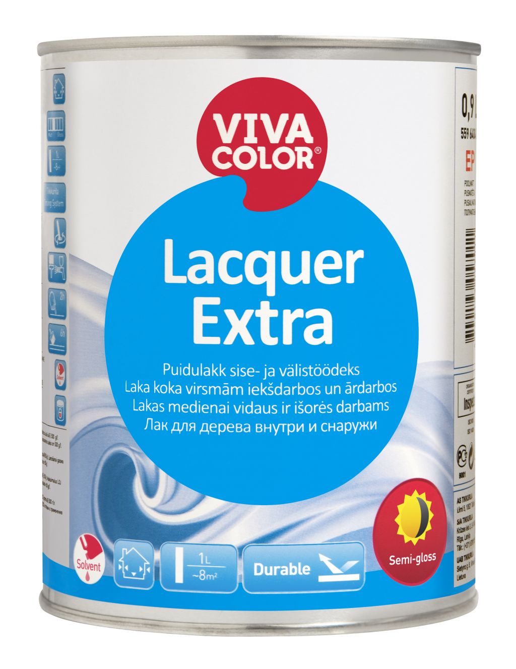 Лак для дерева Hansa Lacquer Extra напівглянцевий, 2.7 л