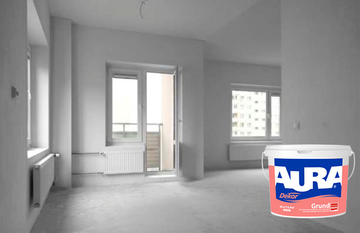 Ґрунтовка Aura Dekor Grund з кварцом біла, 2.5 л