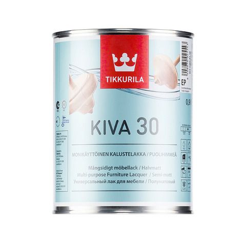Лак Ківа | Tikkurila Kiva 30 напівматовий лак 0,9л