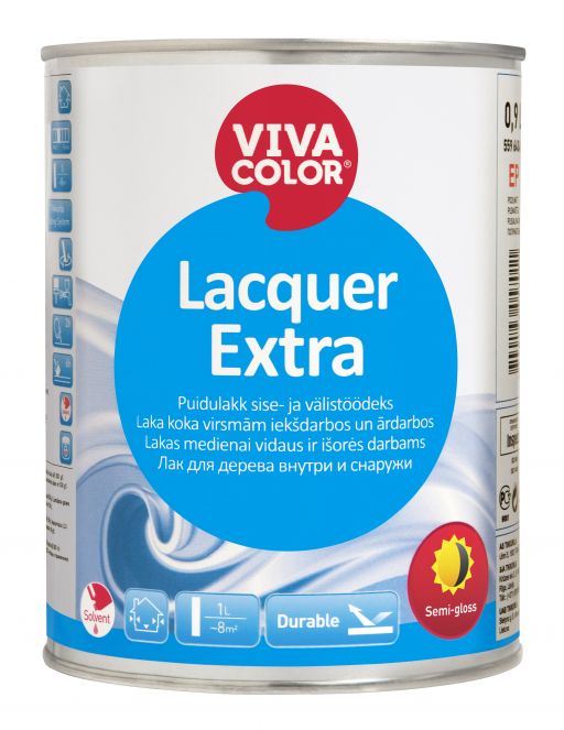 Лак для дерева Hansa Lacquer Extra напівглянцевий, для внутрішніх і зовнішніх робіт