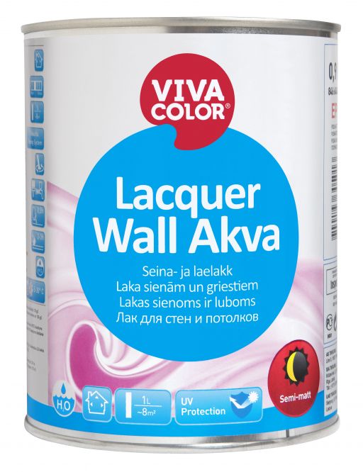 Лак для стін і стель Hansa Lacquer Wall Akva напівматовий