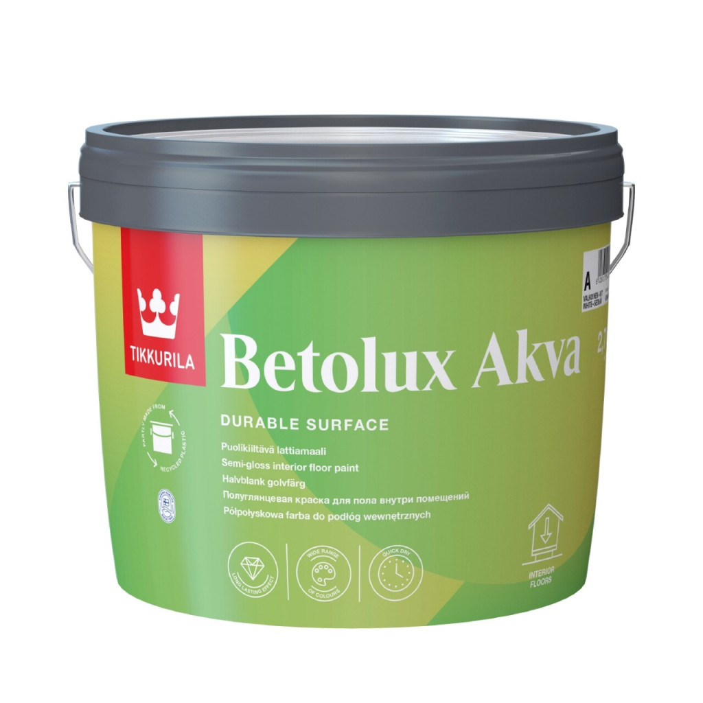 Фарба для підлоги Tikkurila Betolux Akva, база С, 0.9 л
