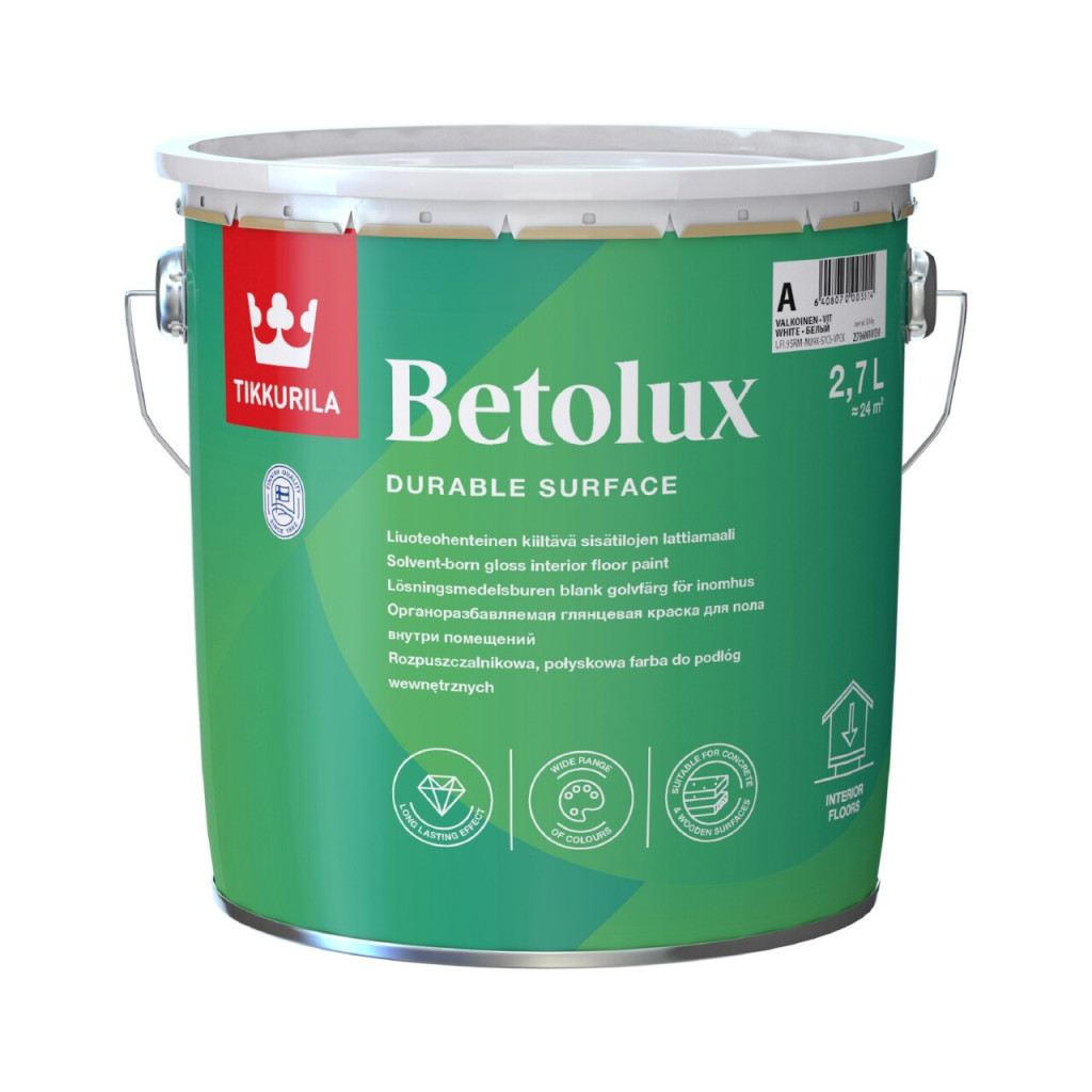 Фарба для підлоги Tikkurila Betolux, база А, 0.9 л