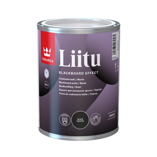 Фарба для шкільної дошки Tikkurila Liitu чорна матова, 1 л