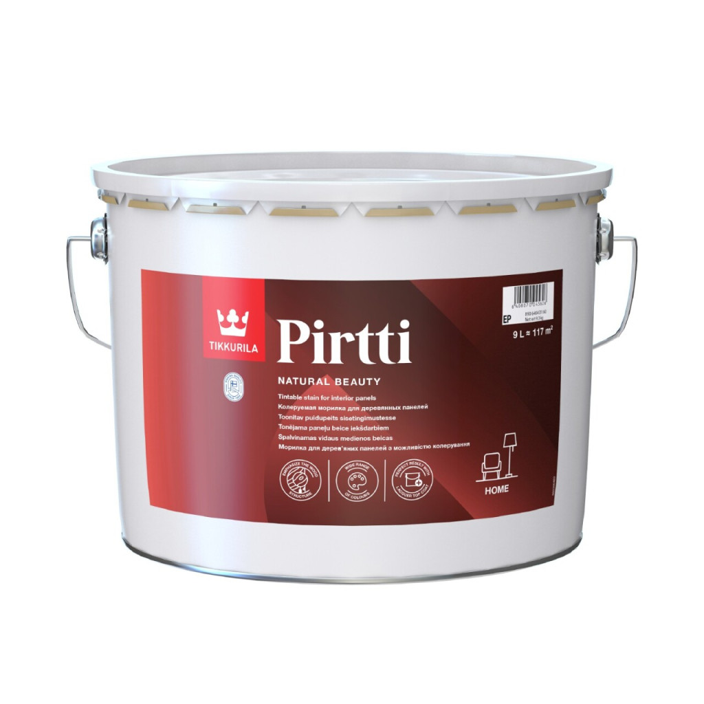 Морилка для дерева Tikkurila Pirtti акрилатна, базис EP, 0.9 л