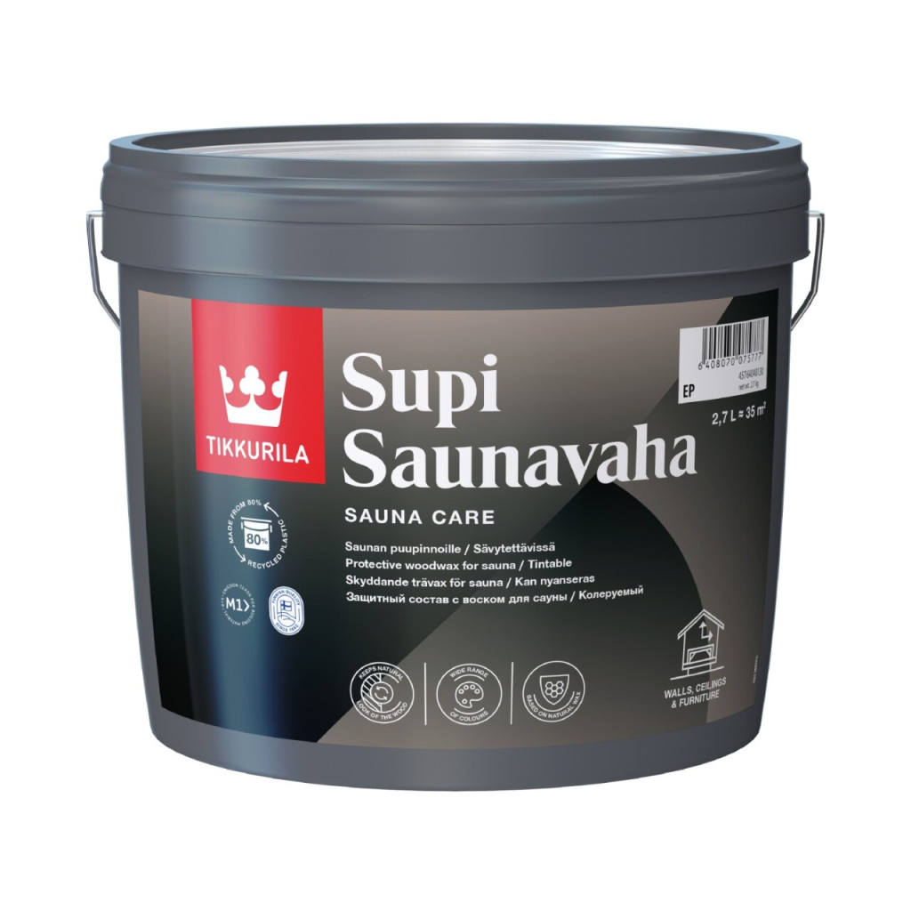 Віск для сауни Tikkurila Supi Saunavaha натуральний, 0.9 л